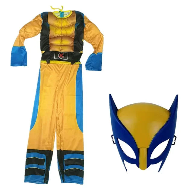 Child Movie Luxury Mask Jumpsuit Wolverine Cosplay Costume Halloween Christmas Kids New Year Costume Superhero Fantasy props - ZOOMNSTORE