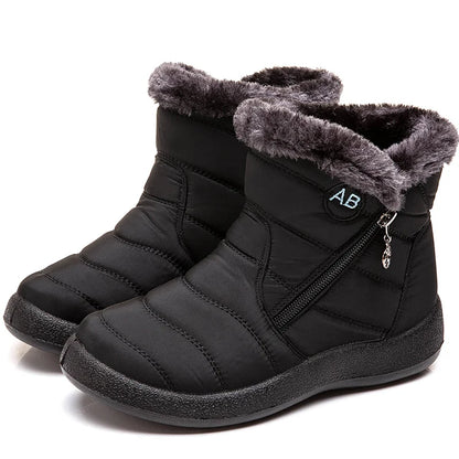 Women's Boots Women's Ankle Boots With Fur Winter Shoes Women Low Heels Winter Boots Snow Waterproof Botas Mujer Winter Footwear - ZOOMNSTORE