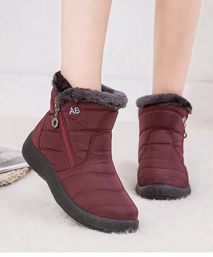 Women's Boots Women's Ankle Boots With Fur Winter Shoes Women Low Heels Winter Boots Snow Waterproof Botas Mujer Winter Footwear - ZOOMNSTORE