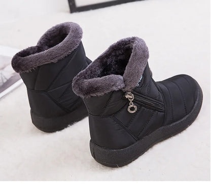 Women's Boots Women's Ankle Boots With Fur Winter Shoes Women Low Heels Winter Boots Snow Waterproof Botas Mujer Winter Footwear - ZOOMNSTORE