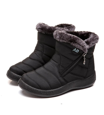Women's Boots Women's Ankle Boots With Fur Winter Shoes Women Low Heels Winter Boots Snow Waterproof Botas Mujer Winter Footwear - ZOOMNSTORE