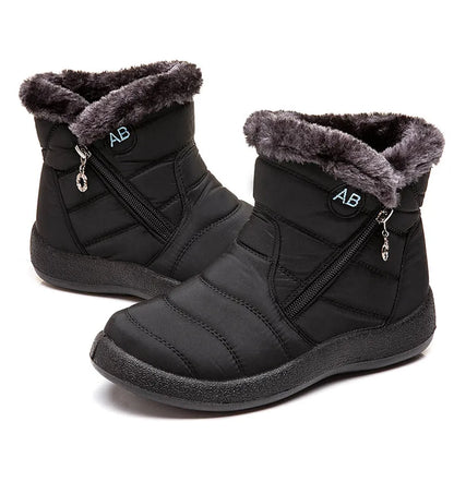 Women's Boots Women's Ankle Boots With Fur Winter Shoes Women Low Heels Winter Boots Snow Waterproof Botas Mujer Winter Footwear - ZOOMNSTORE
