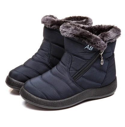 Women's Boots Women's Ankle Boots With Fur Winter Shoes Women Low Heels Winter Boots Snow Waterproof Botas Mujer Winter Footwear - ZOOMNSTORE