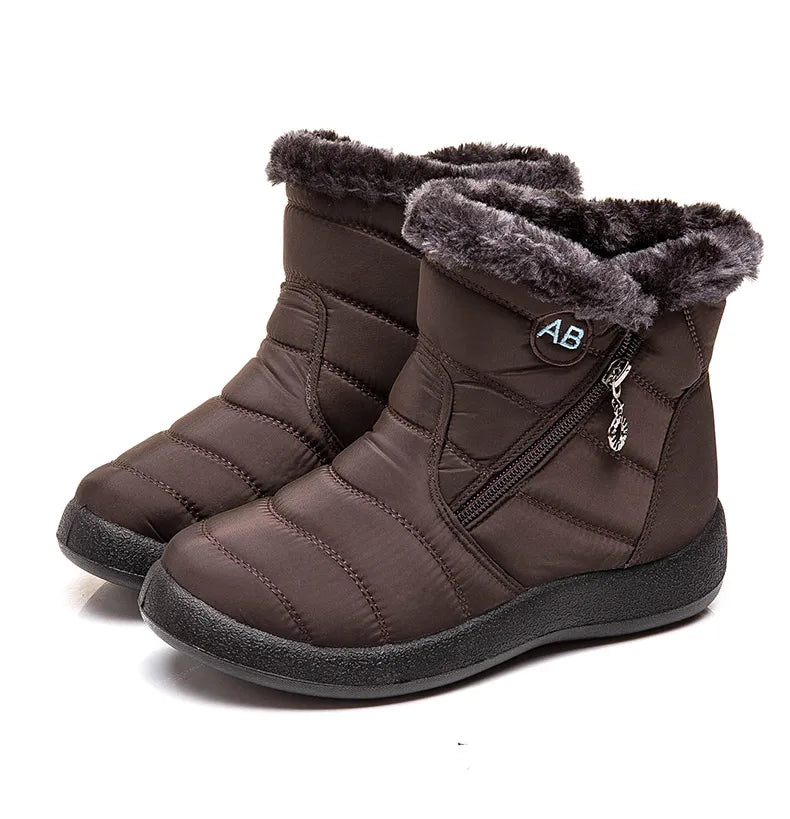 Women's Boots Women's Ankle Boots With Fur Winter Shoes Women Low Heels Winter Boots Snow Waterproof Botas Mujer Winter Footwear - ZOOMNSTORE