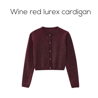 Womens Autumn Winter Maxi Dress  Modal Shirt Set - High Quality Lurex Cardigan - ZOOMNSTORE