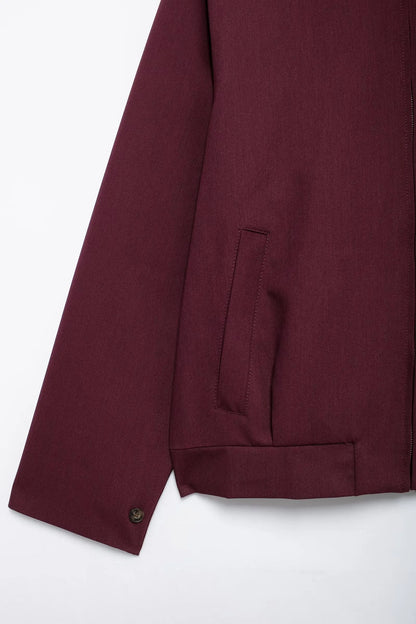 Retro Zipper Bomber Jacket for Women - Fall Loose Outerwear - ZOOMNSTORE