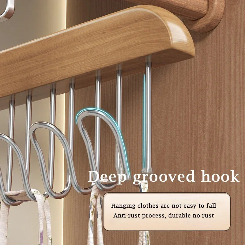 Women Bra Hanger - Durable Wood Closet Organizer with Stainless Steel Hooks - ZOOMNSTORE