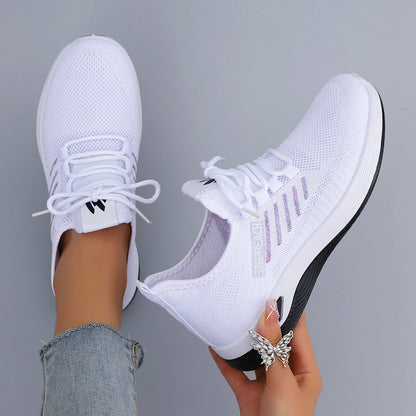 Womens Breathable Mesh Casual Sneakers - Summer Flat Shoes Free Shipping - ZOOMNSTORE