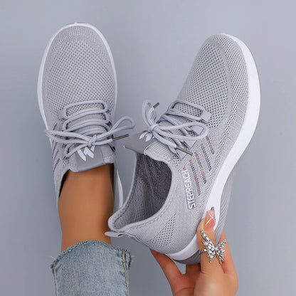 Womens Breathable Mesh Casual Sneakers - Summer Flat Shoes Free Shipping - ZOOMNSTORE