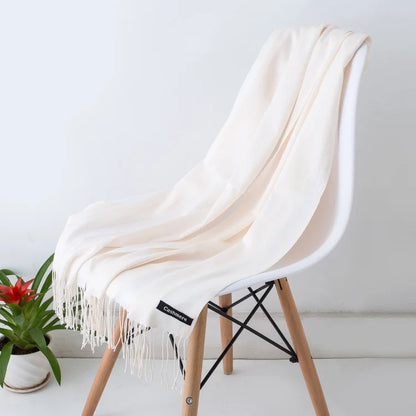 Cashmere Scarf for Women - Warm Autumn Winter Shawl with Tassels - ZOOMNSTORE