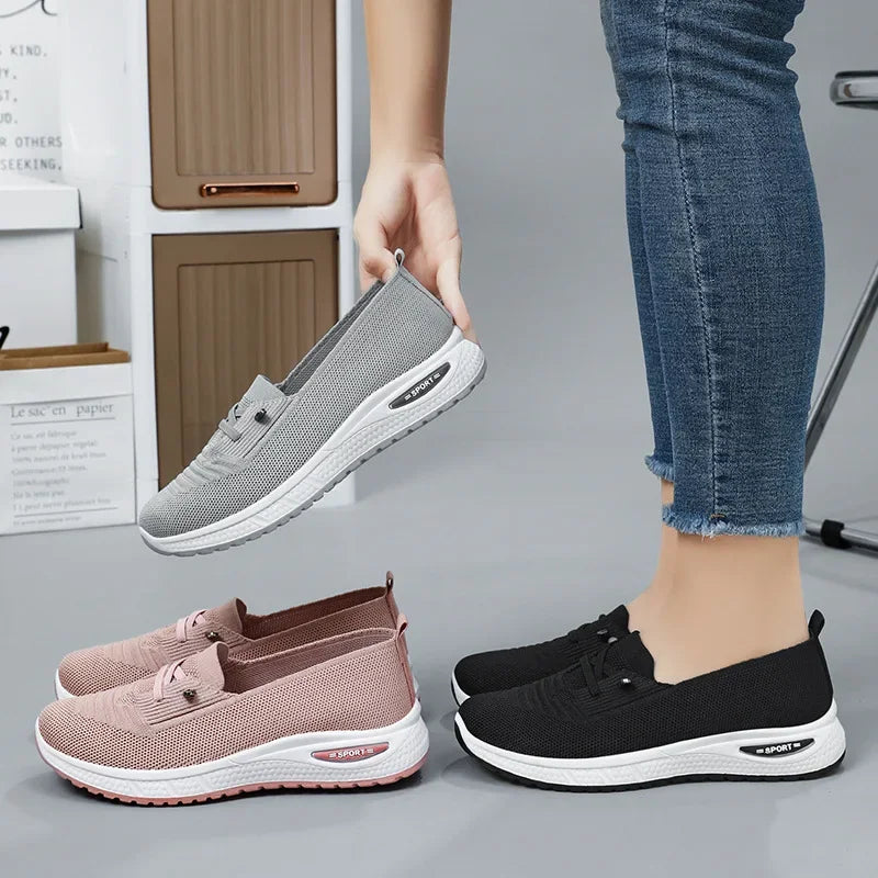 Womens Breathable Casual Walking Shoes - Fitness Flats in Pink Size 36-43 - ZOOMNSTORE