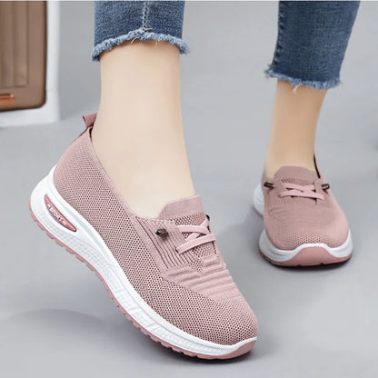 Womens Breathable Casual Walking Shoes - Fitness Flats in Pink Size 36-43 - ZOOMNSTORE