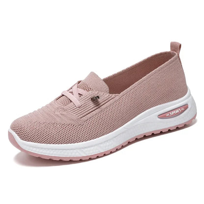 Womens Breathable Casual Walking Shoes - Fitness Flats in Pink Size 36-43 - ZOOMNSTORE