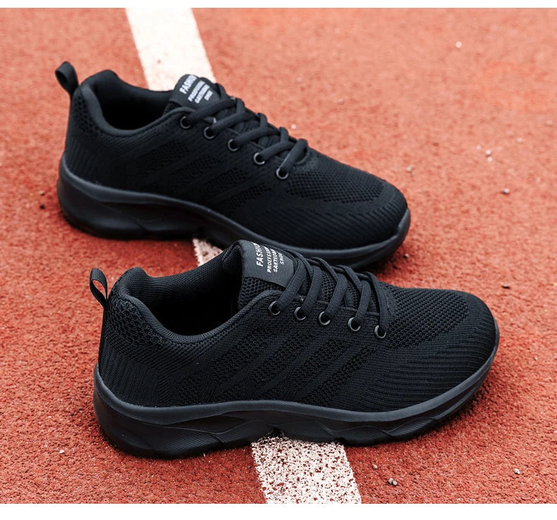 Women Casual Sneakers - Breathable Lace-Up Flat Mesh Shoes With Rubber Outsole - ZOOMNSTORE