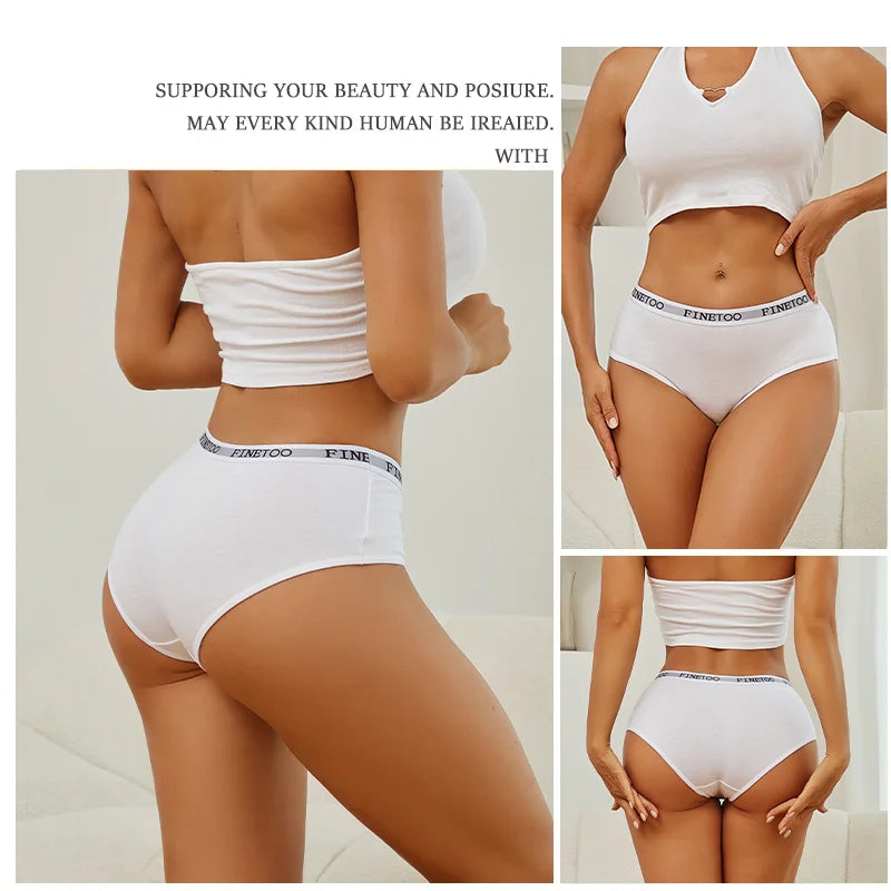 Women Cotton Briefs - Soft Breathable Low-Rise Panties 3Pcs Cotton Underwear Set - ZOOMNSTORE
