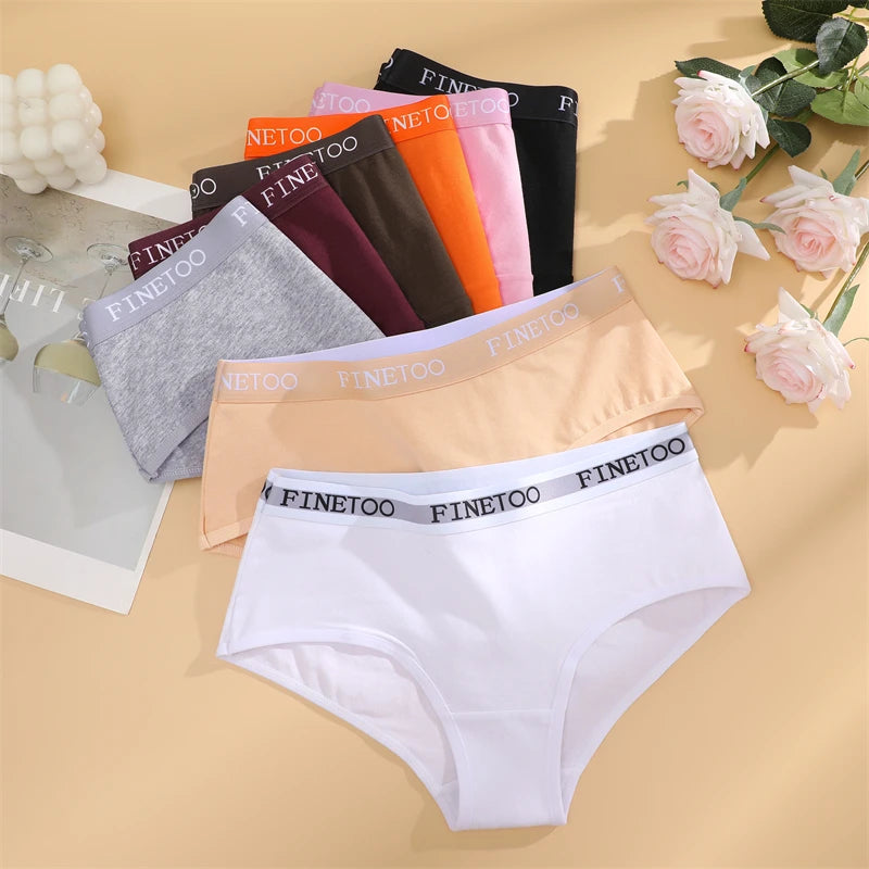 Women Cotton Briefs - Soft Breathable Low-Rise Panties 3Pcs Cotton Underwear Set - ZOOMNSTORE