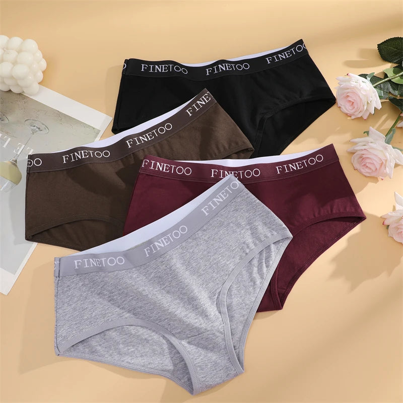 Women Cotton Briefs - Soft Breathable Low-Rise Panties 3Pcs Cotton Underwear Set - ZOOMNSTORE