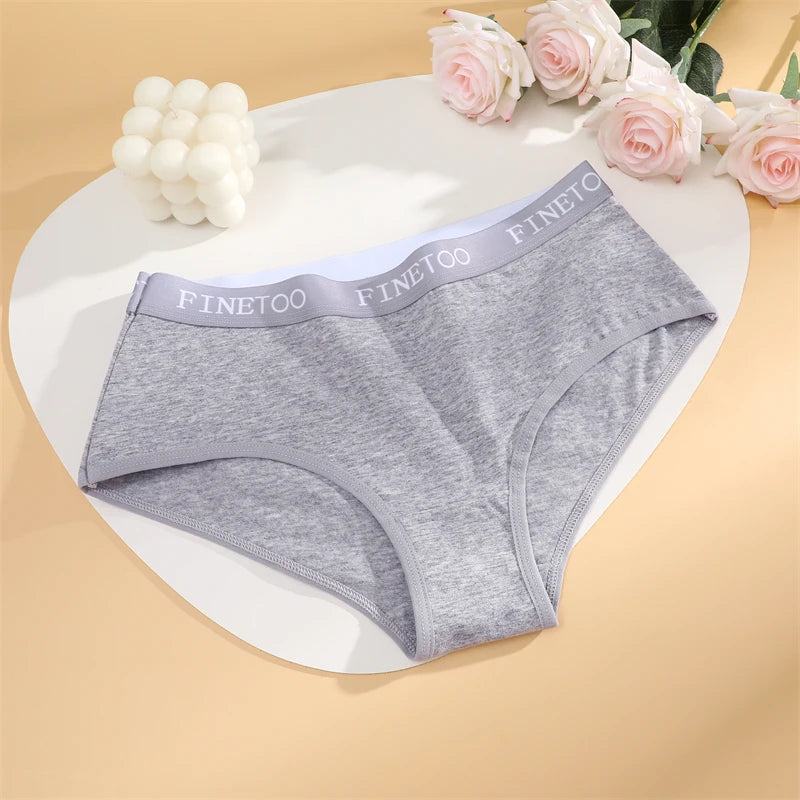Women Cotton Briefs - Soft Breathable Low-Rise Panties 3Pcs Cotton Underwear Set - ZOOMNSTORE