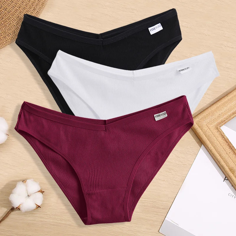 Women Cotton Panties - 5PCS Mid Rise Briefs Plus Size Sexy Ladies Underwear - ZOOMNSTORE