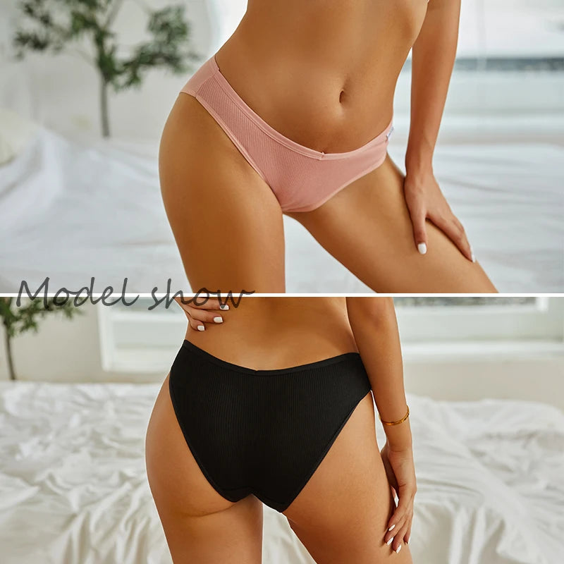 Women Cotton Panties - 5PCS Mid Rise Briefs Plus Size Sexy Ladies Underwear - ZOOMNSTORE