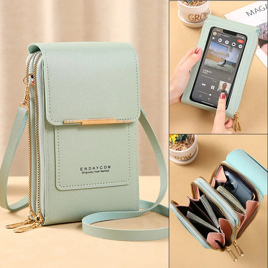 Luxury Womens Crossbody Bag - Soft Leather Touch Screen Phone Purse - ZOOMNSTORE