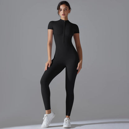 Womens Fitness Bodysuit - Breathable Quick-Dry Yoga Gym Wear - ZOOMNSTORE