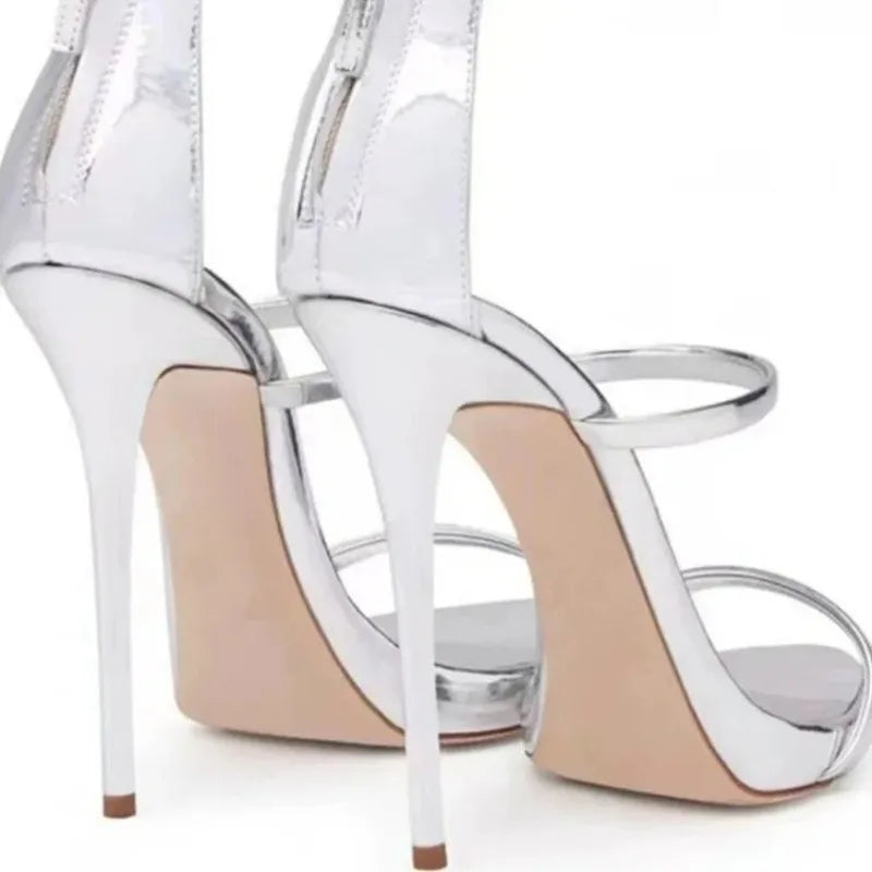 Women High Heel Sandals – Sexy Thin Heel Strap Back Platform Shoes for Wedding Bride - ZOOMNSTORE