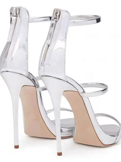Women High Heel Sandals – Sexy Thin Heel Strap Back Platform Shoes for Wedding Bride - ZOOMNSTORE