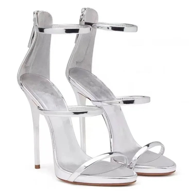 Women High Heel Sandals – Sexy Thin Heel Strap Back Platform Shoes for Wedding Bride - ZOOMNSTORE