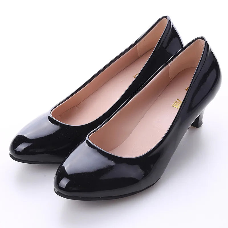 Women High Heels - Ladies Pumps With Medium Heel | Nude Party Shoes, PU Insole - ZOOMNSTORE