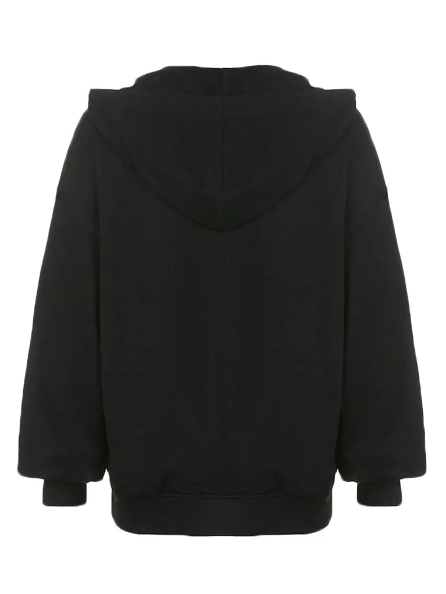 Gothic Skull Hoodie - Casual Long Sleeve Zipper Coat for Halloween - ZOOMNSTORE