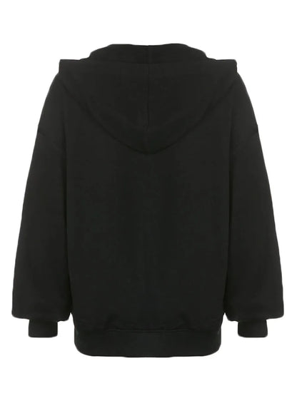 Gothic Skull Hoodie - Casual Long Sleeve Zipper Coat for Halloween - ZOOMNSTORE