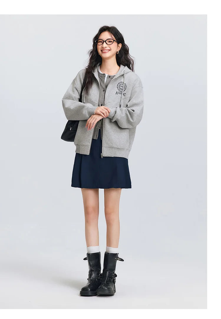 Women Hooded Jacket – Lightweight Spring Casual Coat With Loose Drop Shoulder - ZOOMNSTORE