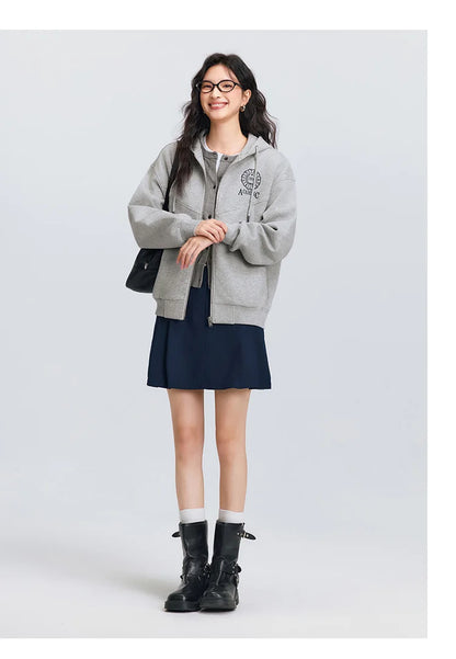 Women Hooded Jacket – Lightweight Spring Casual Coat With Loose Drop Shoulder - ZOOMNSTORE