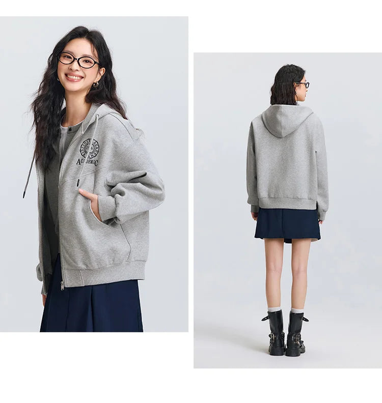 Women Hooded Jacket – Lightweight Spring Casual Coat With Loose Drop Shoulder - ZOOMNSTORE