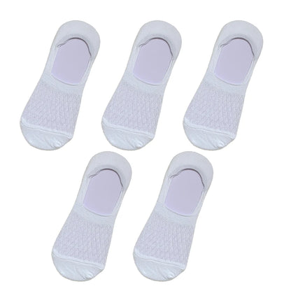 Womens Invisible Boat Socks - 5 Pairs Non-slip Breathable Mesh Low Cut Summer Sox - ZOOMNSTORE