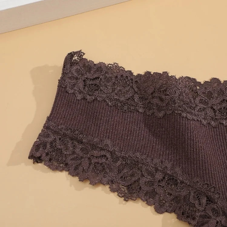 Women Lace Panties - Seamless Cotton Bikini Low-Rise T-Back Lingerie Set - ZOOMNSTORE