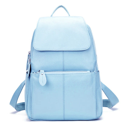 Stylish Black and White Leather Womens Backpack - Anti-Theft Large Capacity Travel Rucksack - ZOOMNSTORE