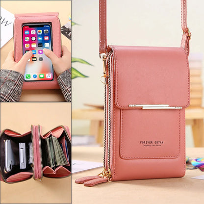 Women Leather Handbags - PU Leather Shoulder Crossbody Bag With Zipper Closure - ZOOMNSTORE