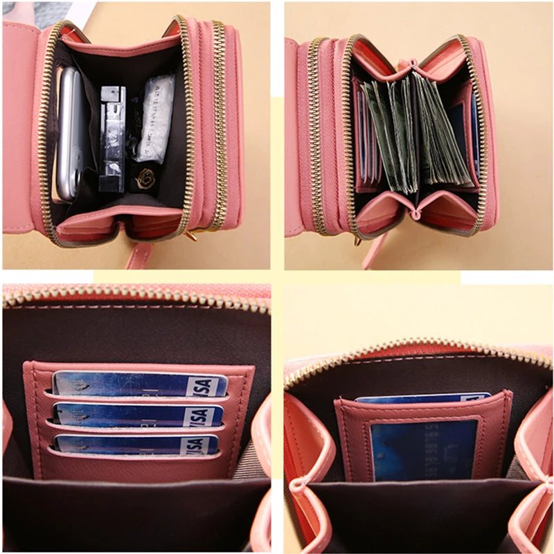 Women Leather Handbags - PU Leather Shoulder Crossbody Bag With Zipper Closure - ZOOMNSTORE