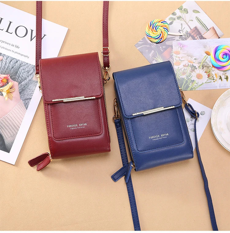 Women Leather Handbags - PU Leather Shoulder Crossbody Bag With Zipper Closure - ZOOMNSTORE