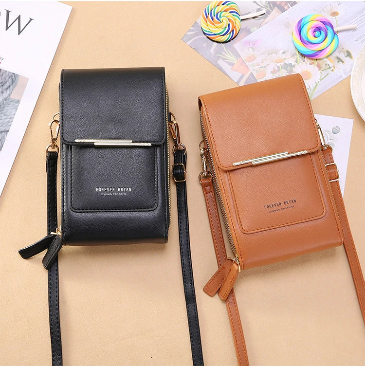 Women Leather Handbags - PU Leather Shoulder Crossbody Bag With Zipper Closure - ZOOMNSTORE