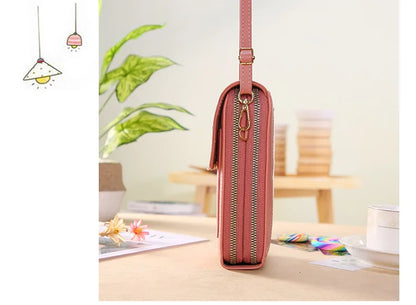 Women Leather Handbags - PU Leather Shoulder Crossbody Bag With Zipper Closure - ZOOMNSTORE