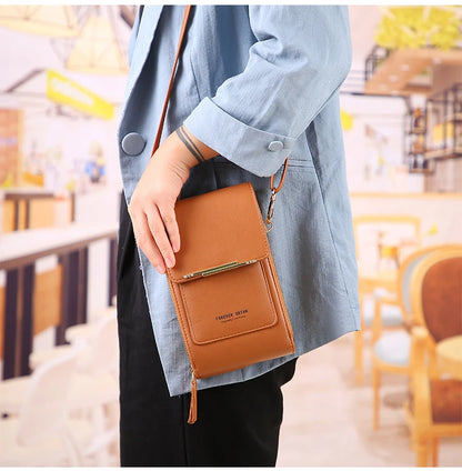 Women Leather Handbags - PU Leather Shoulder Crossbody Bag With Zipper Closure - ZOOMNSTORE