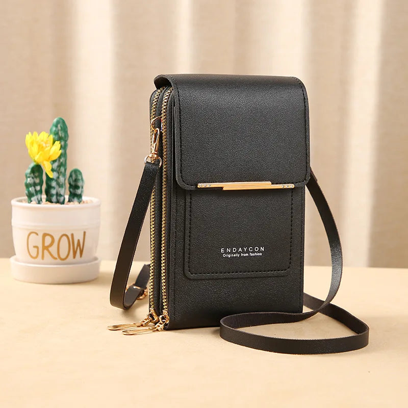 Women Leather Handbags - PU Leather Shoulder Crossbody Bag With Zipper Closure - ZOOMNSTORE