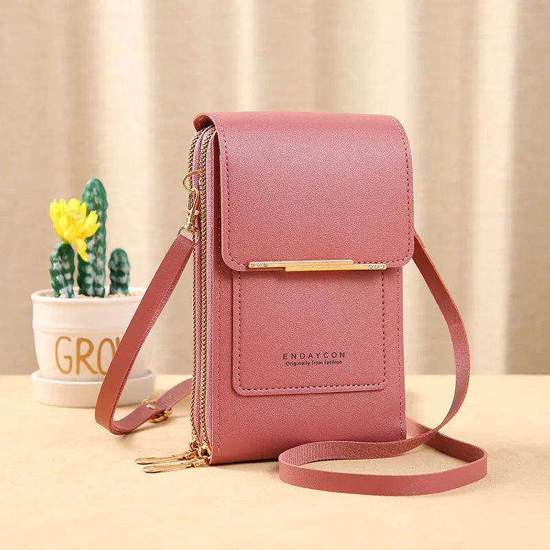 Women Leather Handbags - PU Leather Shoulder Crossbody Bag With Zipper Closure - ZOOMNSTORE