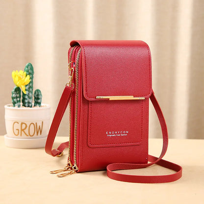 Women Leather Handbags - PU Leather Shoulder Crossbody Bag With Zipper Closure - ZOOMNSTORE