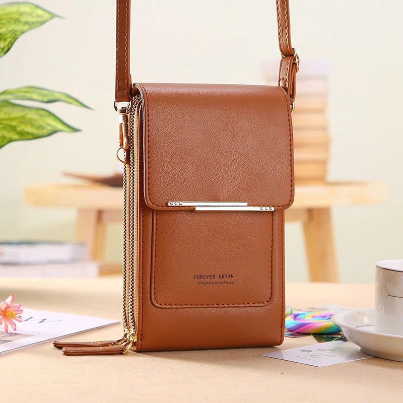 Women Leather Handbags - PU Leather Shoulder Crossbody Bag With Zipper Closure - ZOOMNSTORE