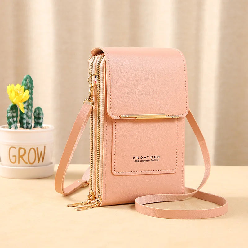 Women Leather Handbags - PU Leather Shoulder Crossbody Bag With Zipper Closure - ZOOMNSTORE