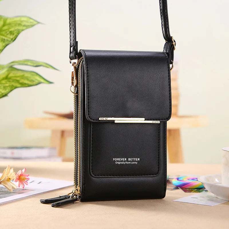 Women Leather Handbags - PU Leather Shoulder Crossbody Bag With Zipper Closure - ZOOMNSTORE